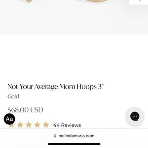 Brand new Melinda Maria gold hoops